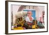 Cycle Rickshaw and Gandhi Mural, Chennai, (Madras), India-Peter Adams-Framed Photographic Print