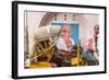 Cycle Rickshaw and Gandhi Mural, Chennai, (Madras), India-Peter Adams-Framed Photographic Print