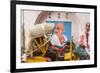 Cycle Rickshaw and Gandhi Mural, Chennai, (Madras), India-Peter Adams-Framed Photographic Print