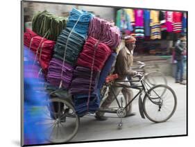 Cycle Rickshaw with a Big Load of Clothes in Amritsar, Punjab, India-David H. Wells-Mounted Photographic Print