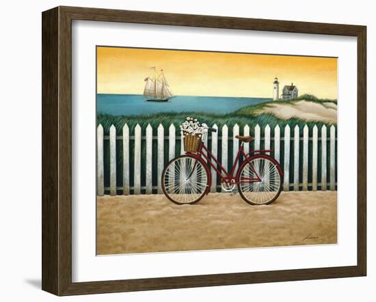 Cycle to the Beach-Lowell Herrero-Framed Art Print