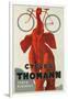 Cycles Thomann, Red Elephant Holding Bike-null-Framed Art Print