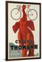 Cycles Thomann, Red Elephant Holding Bike-null-Framed Art Print