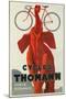 Cycles Thomann, Red Elephant Holding Bike-null-Mounted Art Print