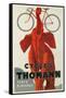 Cycles Thomann, Red Elephant Holding Bike-null-Framed Stretched Canvas