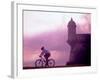 Cycling at El Morro in Old San Juan at Sunset, Puerto Rico-Greg Johnston-Framed Photographic Print