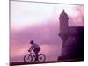 Cycling at El Morro in Old San Juan at Sunset, Puerto Rico-Greg Johnston-Mounted Photographic Print