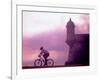 Cycling at El Morro in Old San Juan at Sunset, Puerto Rico-Greg Johnston-Framed Photographic Print