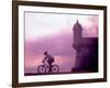 Cycling at El Morro in Old San Juan at Sunset, Puerto Rico-Greg Johnston-Framed Photographic Print