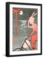 Cycling by the Sea-null-Framed Art Print