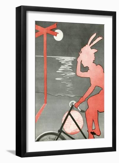 Cycling by the Sea-null-Framed Art Print