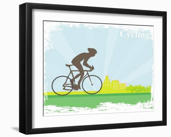 Cycling Grunge Poster Template-JackyBrown-Framed Art Print