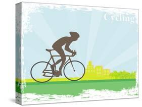 Cycling Grunge Poster Template-JackyBrown-Stretched Canvas