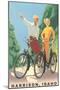 Cycling in Harrison-null-Mounted Art Print
