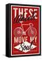 Cycling Moves My Soul - Screenprint Style-Lantern Press-Framed Stretched Canvas