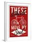 Cycling Moves My Soul - Screenprint Style-Lantern Press-Framed Art Print