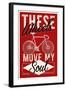 Cycling Moves My Soul - Screenprint Style-Lantern Press-Framed Art Print