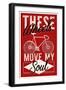 Cycling Moves My Soul - Screenprint Style-Lantern Press-Framed Art Print