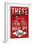 Cycling Moves My Soul - Screenprint Style-Lantern Press-Framed Art Print