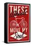 Cycling Moves My Soul - Screenprint Style-Lantern Press-Framed Stretched Canvas