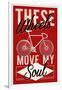 Cycling Moves My Soul - Screenprint Style-Lantern Press-Framed Art Print