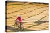 Cycling Past Drying Sheets of Mien Noodle, Nr Hanoi, Vietnam-Peter Adams-Stretched Canvas