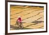 Cycling Past Drying Sheets of Mien Noodle, Nr Hanoi, Vietnam-Peter Adams-Framed Photographic Print