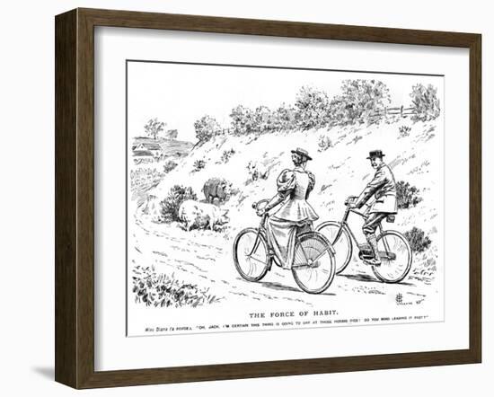 Cycling Replaces Horseriding, 1895-null-Framed Art Print