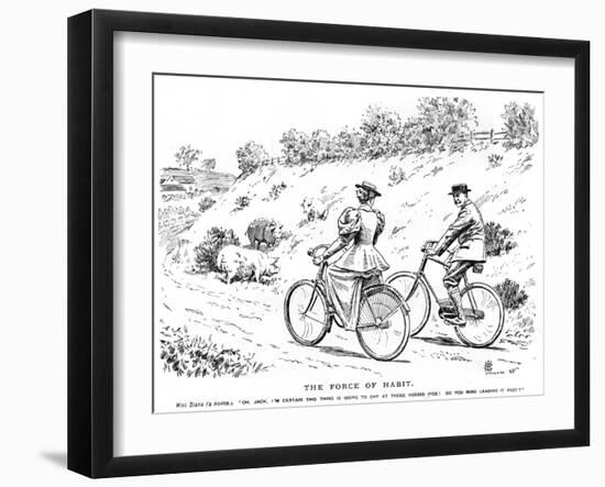 Cycling Replaces Horseriding, 1895-null-Framed Art Print