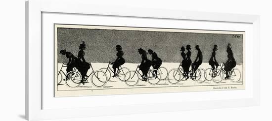 Cycling Silhouette-E. Kneiss-Framed Art Print