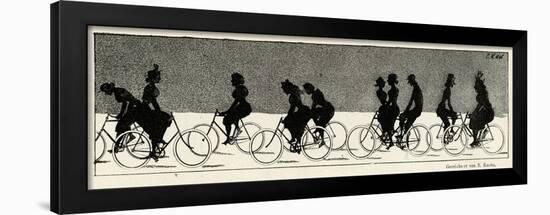 Cycling Silhouette-E. Kneiss-Framed Art Print