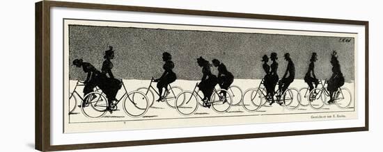 Cycling Silhouette-E. Kneiss-Framed Premium Giclee Print