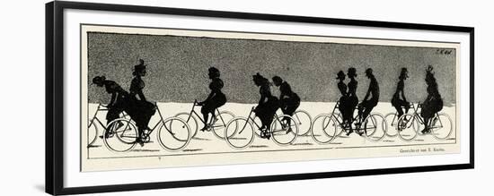 Cycling Silhouette-E. Kneiss-Framed Premium Giclee Print