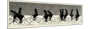 Cycling Silhouette-E. Kneiss-Mounted Premium Giclee Print