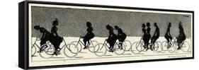 Cycling Silhouette-E. Kneiss-Framed Stretched Canvas