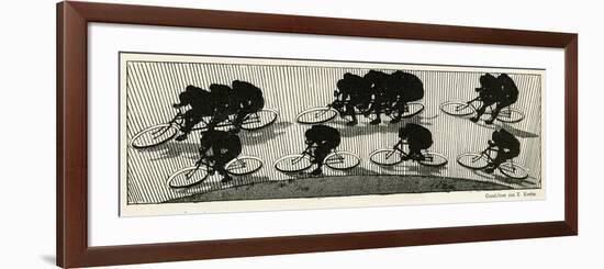 Cycling Silhouette-E. Kneiss-Framed Art Print