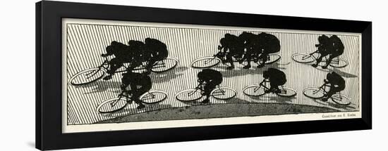 Cycling Silhouette-E. Kneiss-Framed Art Print