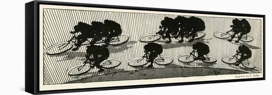 Cycling Silhouette-E. Kneiss-Framed Stretched Canvas