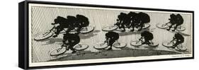 Cycling Silhouette-E. Kneiss-Framed Stretched Canvas