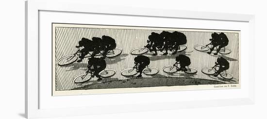 Cycling Silhouette-E. Kneiss-Framed Premium Giclee Print