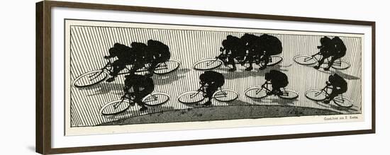 Cycling Silhouette-E. Kneiss-Framed Premium Giclee Print