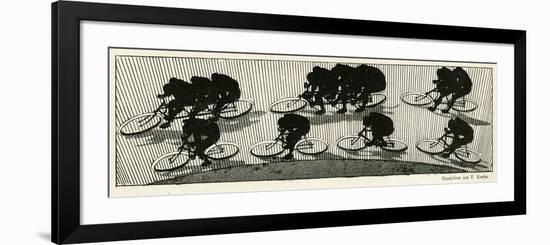 Cycling Silhouette-E. Kneiss-Framed Premium Giclee Print