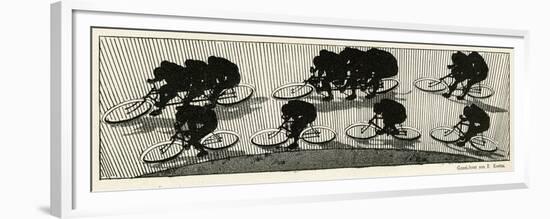 Cycling Silhouette-E. Kneiss-Framed Premium Giclee Print