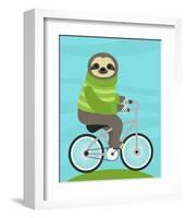 Cycling Sloth-Nancy Lee-Framed Art Print