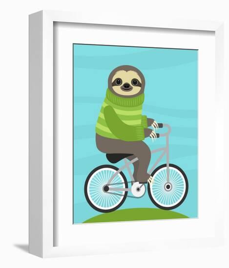 Cycling Sloth-Nancy Lee-Framed Art Print