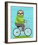 Cycling Sloth-Nancy Lee-Framed Art Print