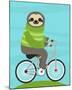 Cycling Sloth-Nancy Lee-Mounted Art Print