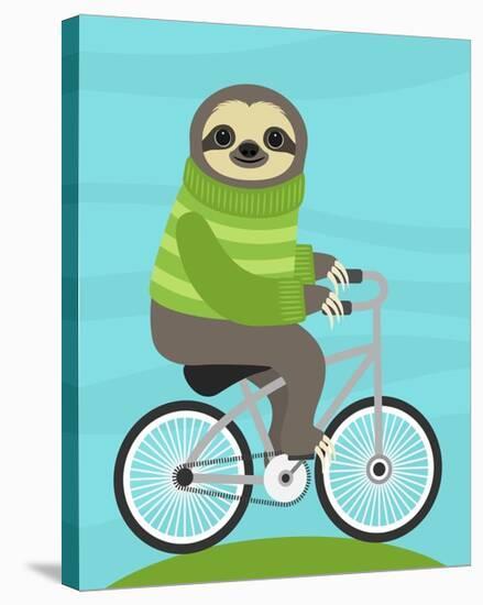 Cycling Sloth-Nancy Lee-Stretched Canvas