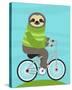 Cycling Sloth-Nancy Lee-Stretched Canvas