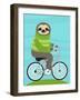 Cycling Sloth-Nancy Lee-Framed Art Print